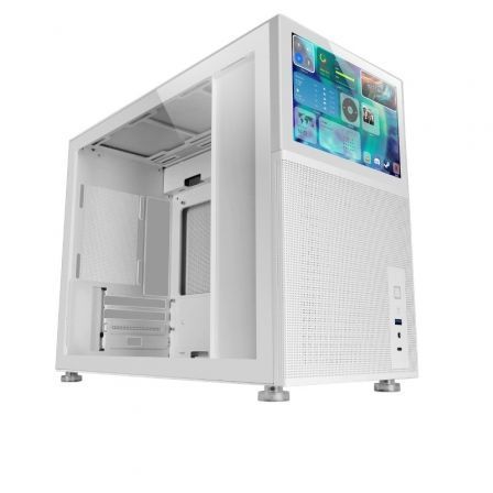 Mars Gaming MC-LCD Minitorre Blanca con Pantalla LCD IPS de 8 Pulgadas